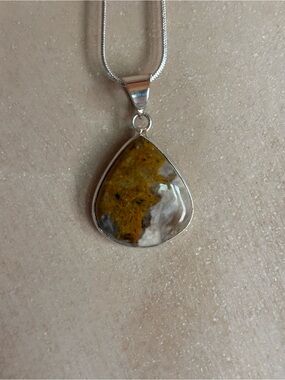 Bumblebee Jasper Crystal Pendant Necklace – 925 Sterling Silver
